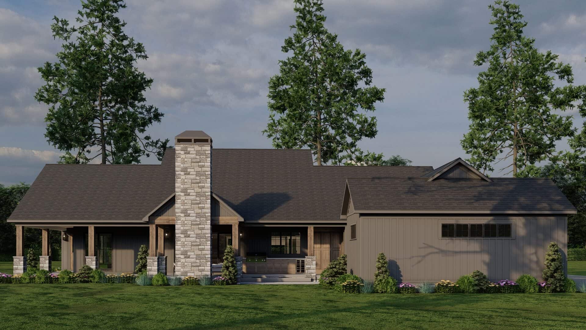 Rear View of this 3-Bedroom,2480 Sq Ft Plan -193-1314