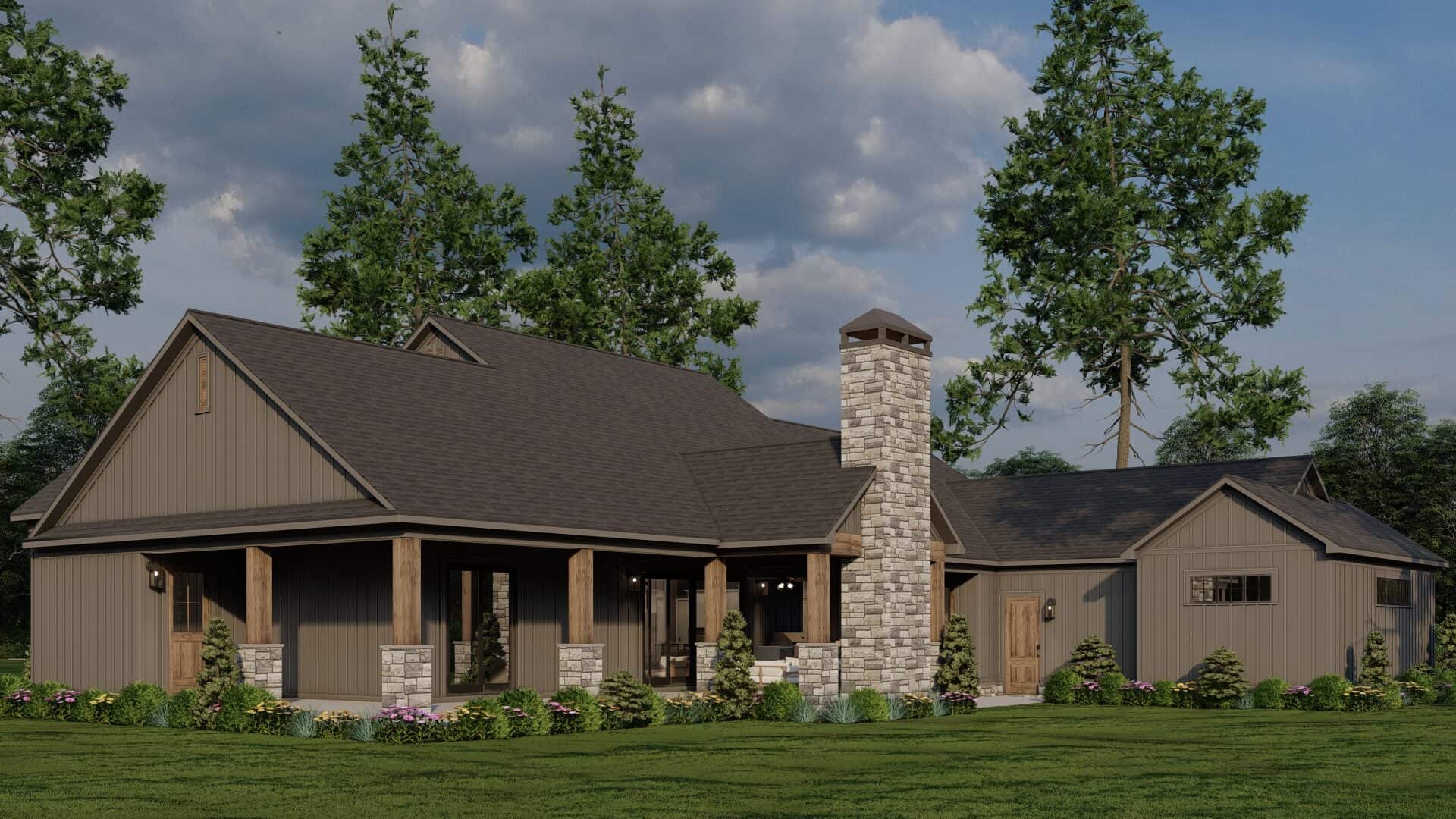 Rear View of this 3-Bedroom,2480 Sq Ft Plan -193-1314