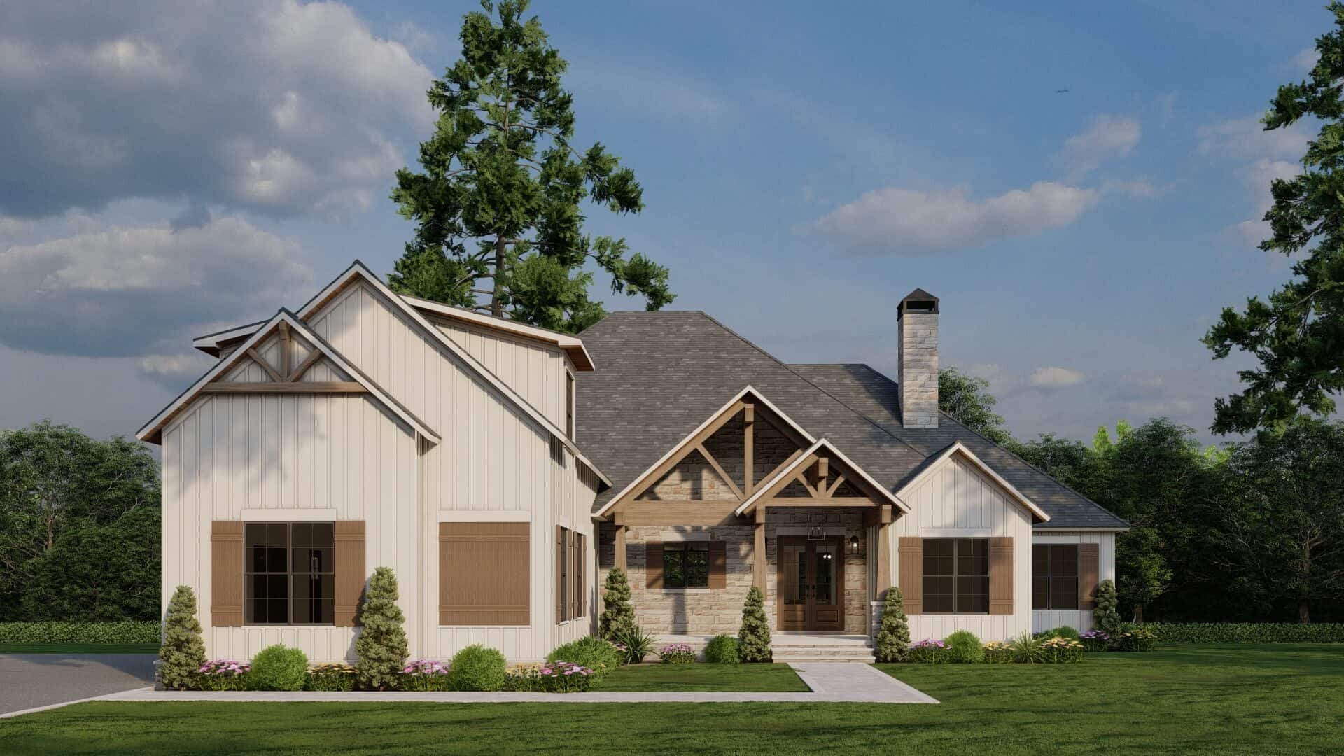 Front View of this 3-Bedroom,3106 Sq Ft Plan -193-1316