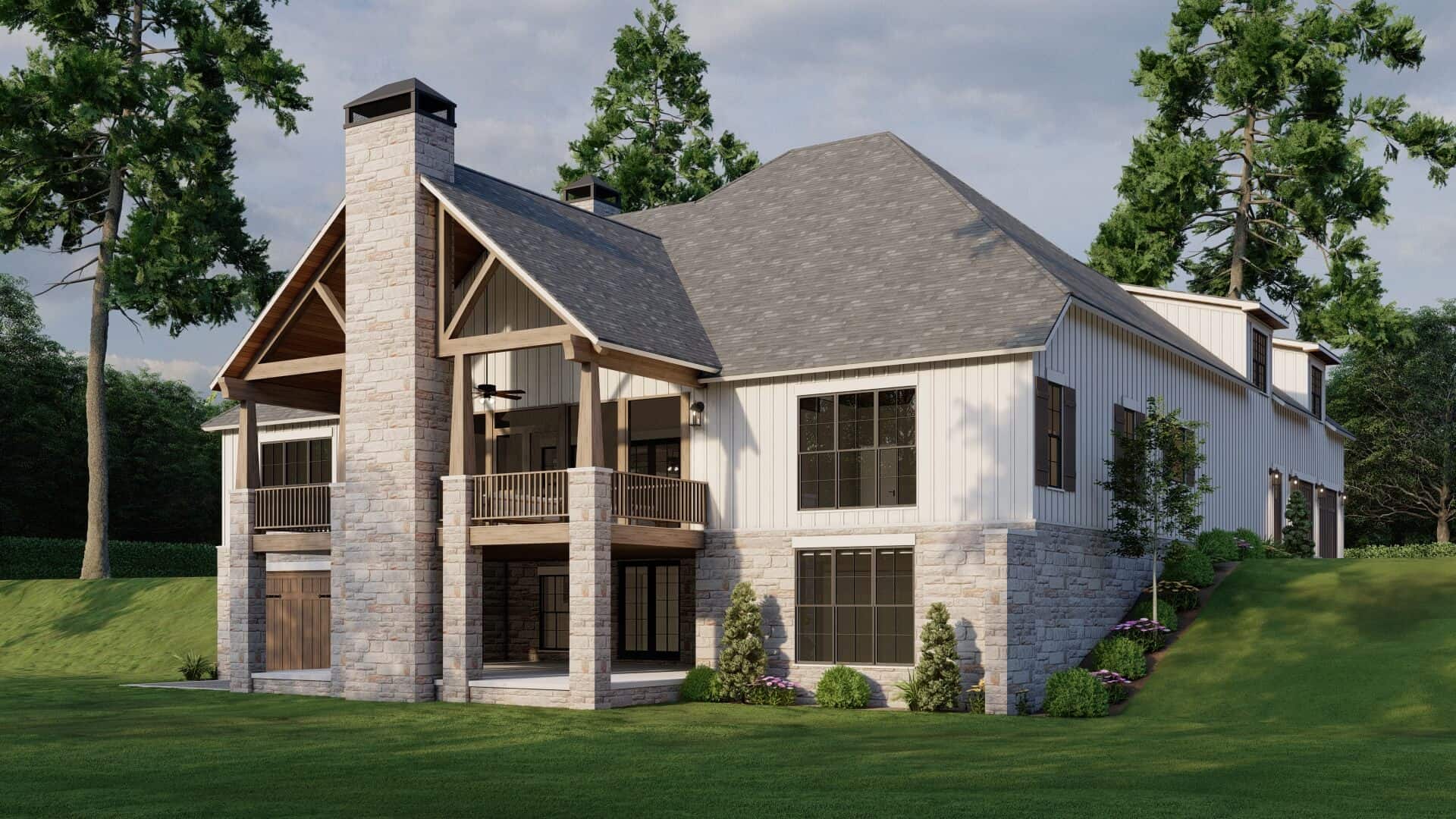 Rear View of this 3-Bedroom,3106 Sq Ft Plan -193-1316