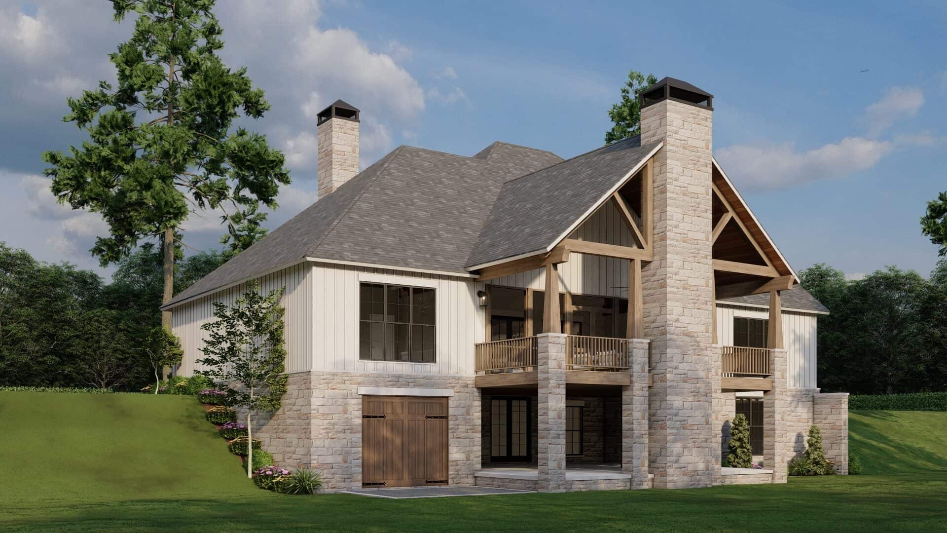 Rear View of this 3-Bedroom,3106 Sq Ft Plan -193-1316