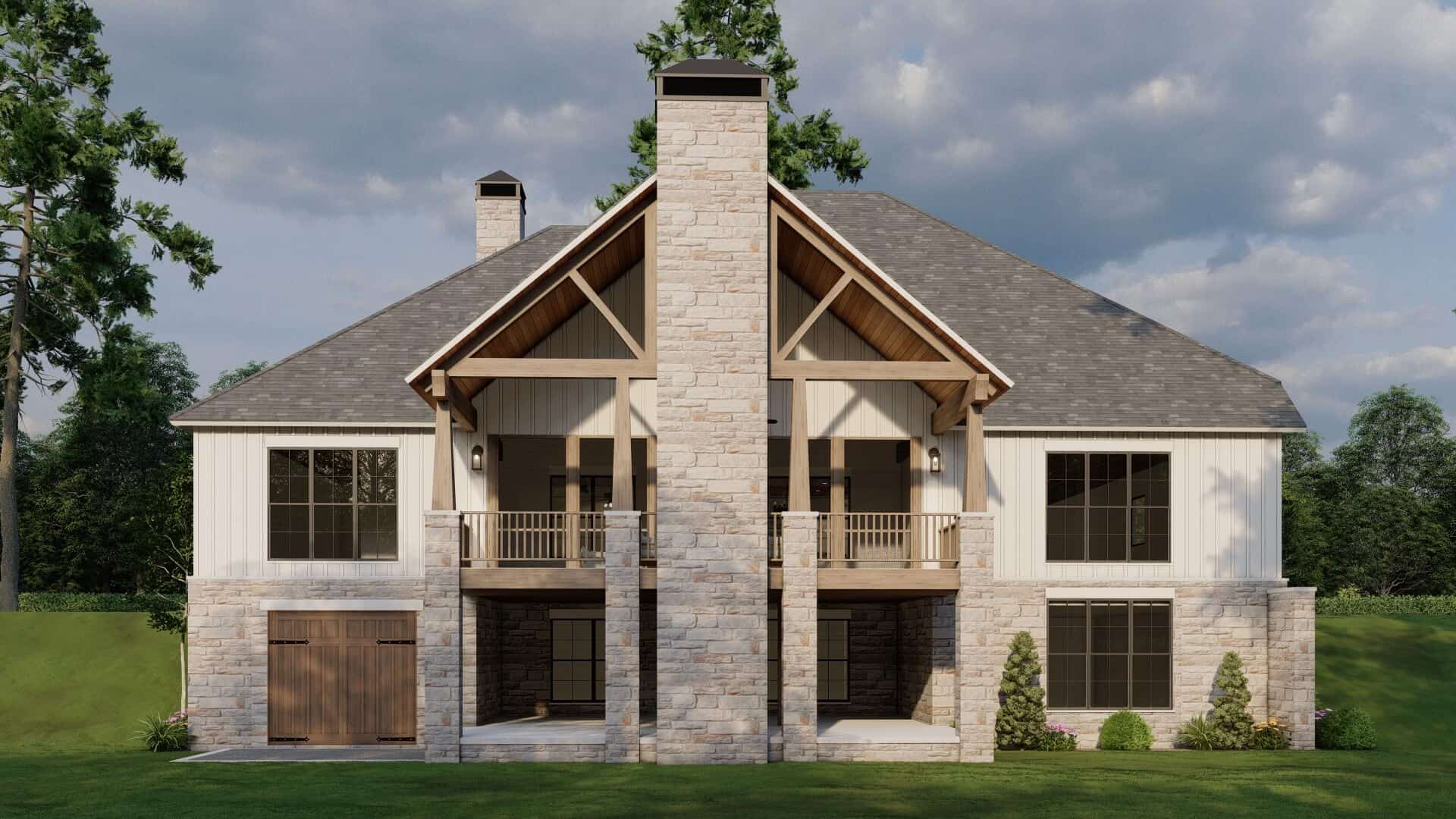Rear View of this 3-Bedroom,3106 Sq Ft Plan -193-1316