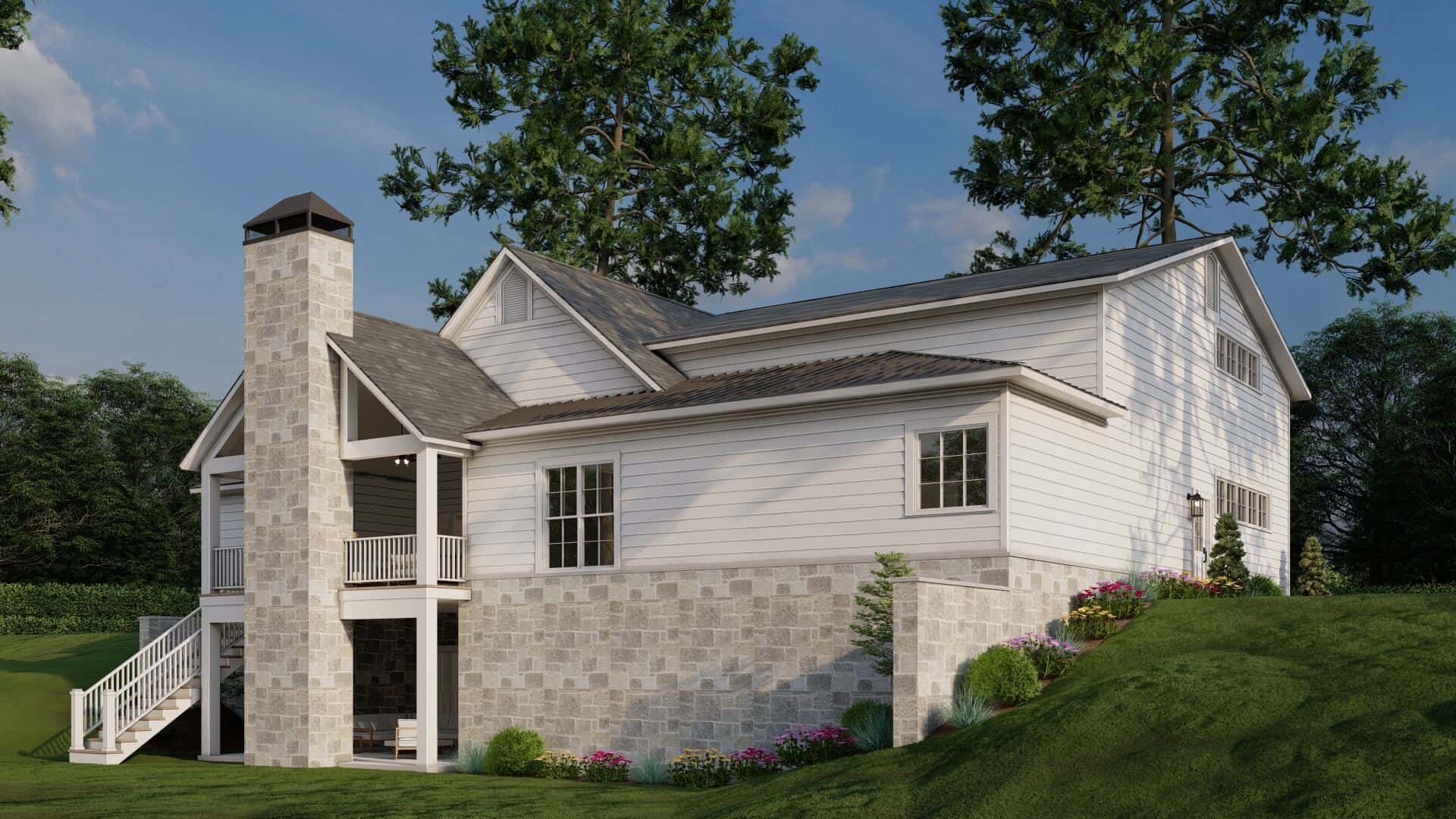 Rear View of this 4-Bedroom,2552 Sq Ft Plan -193-1318