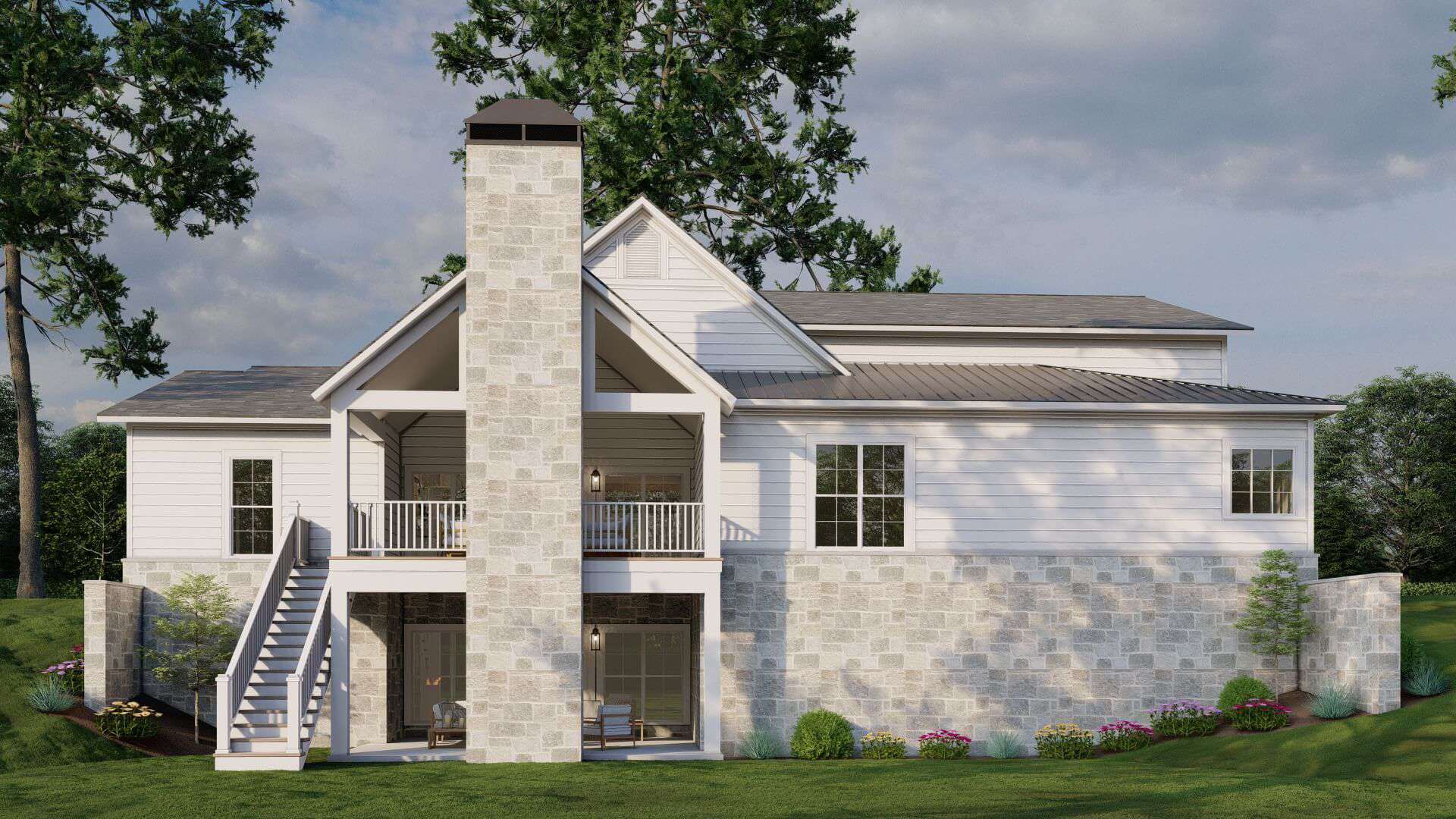 Rear View of this 4-Bedroom,2552 Sq Ft Plan -193-1318