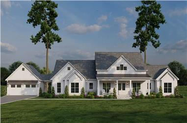 4-Bedroom, 2663 Sq Ft Modern Farmhouse House Plan - 193-1322 - Front Exterior