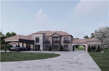 5-Bedroom, 7942 Sq Ft Tuscan Home Plan - 193-1324 - Main Exterior