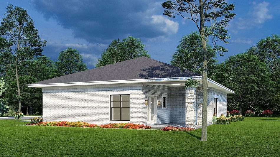 Rear View of this 3-Bedroom,1491 Sq Ft Plan -193-1331