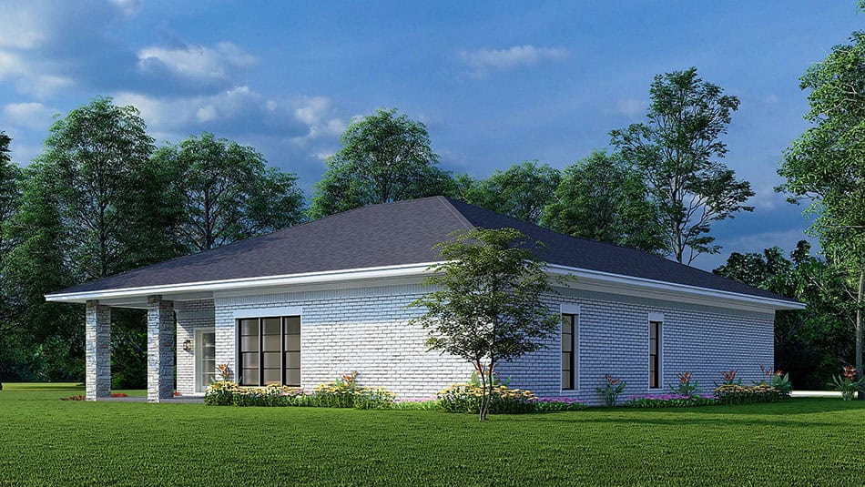 Rear View of this 3-Bedroom,1491 Sq Ft Plan -193-1331