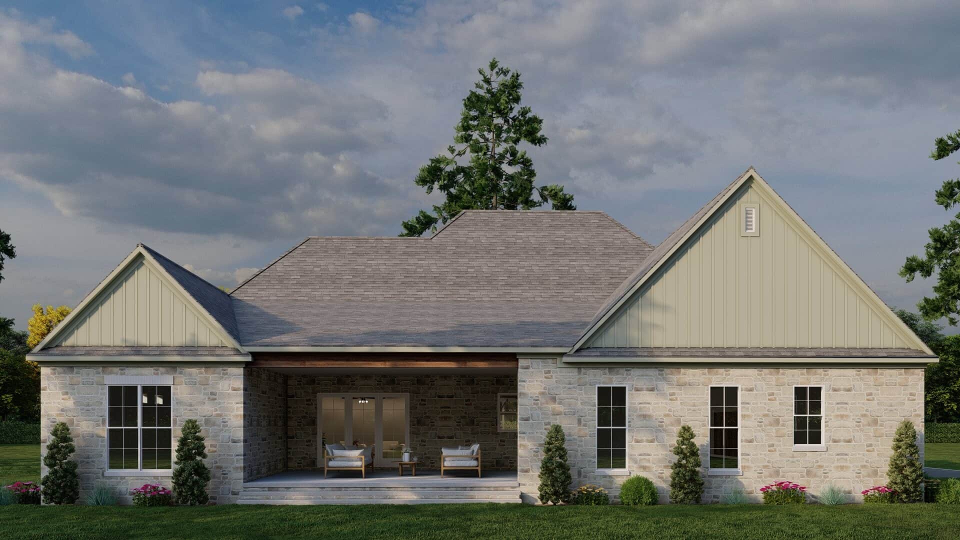 Rear View of this 3-Bedroom,2755 Sq Ft Plan -193-1347