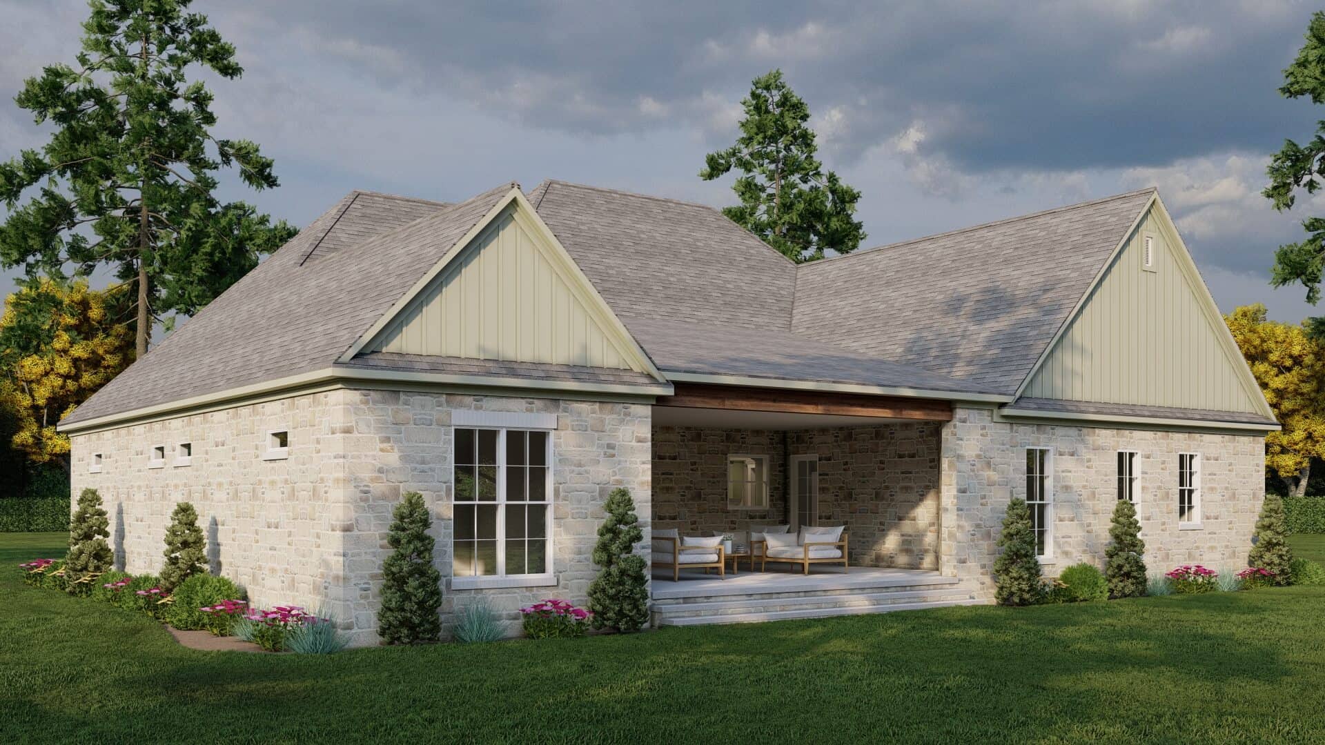 Rear View of this 3-Bedroom,2755 Sq Ft Plan -193-1347