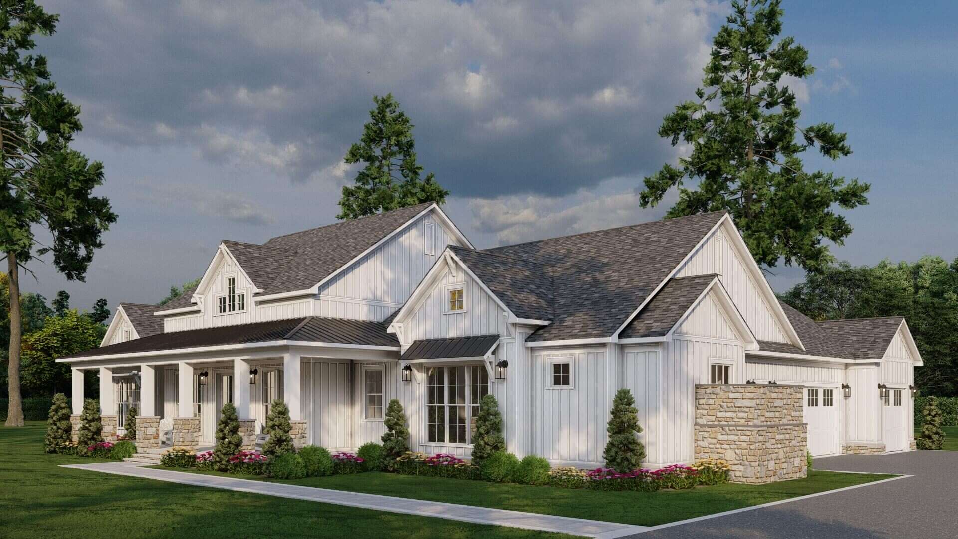 Home Plan Right Elevation of this 3-Bedroom,2481 Sq Ft Plan -193-1351