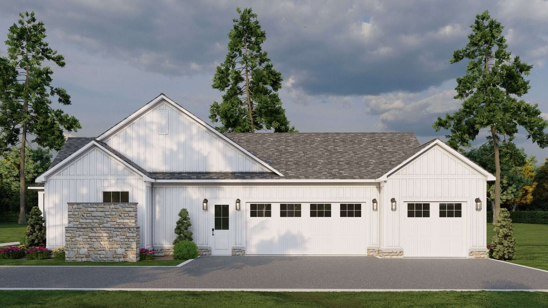 Home Plan Right Elevation of this 3-Bedroom,2481 Sq Ft Plan -193-1351