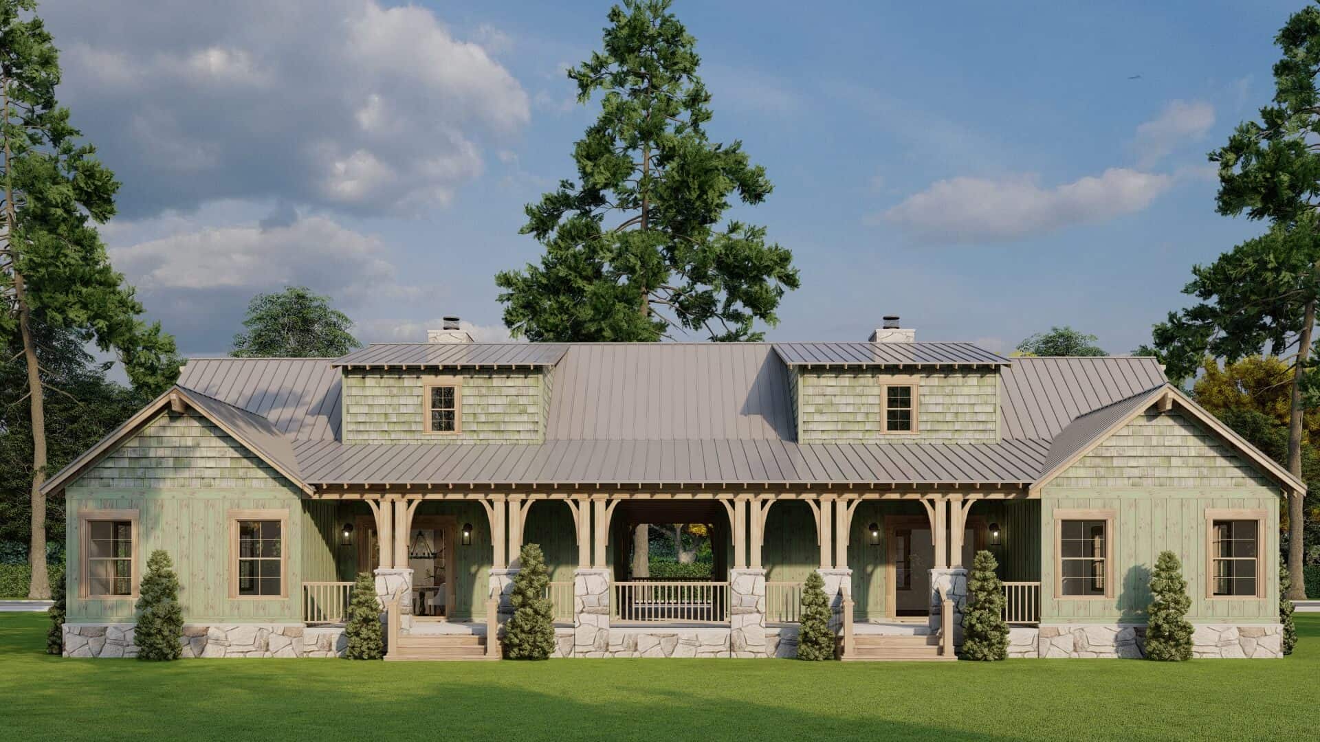 Rear View of this 6-Bedroom,3620 Sq Ft Plan -193-1354