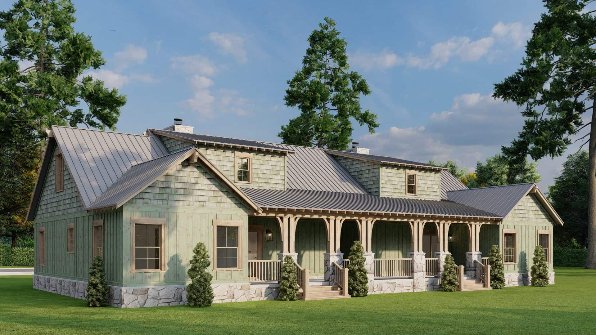 Rear View of this 6-Bedroom,3620 Sq Ft Plan -193-1354