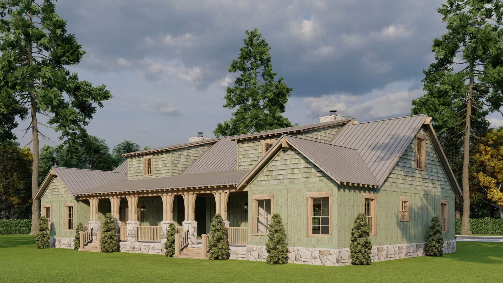 Rear View of this 6-Bedroom,3620 Sq Ft Plan -193-1354