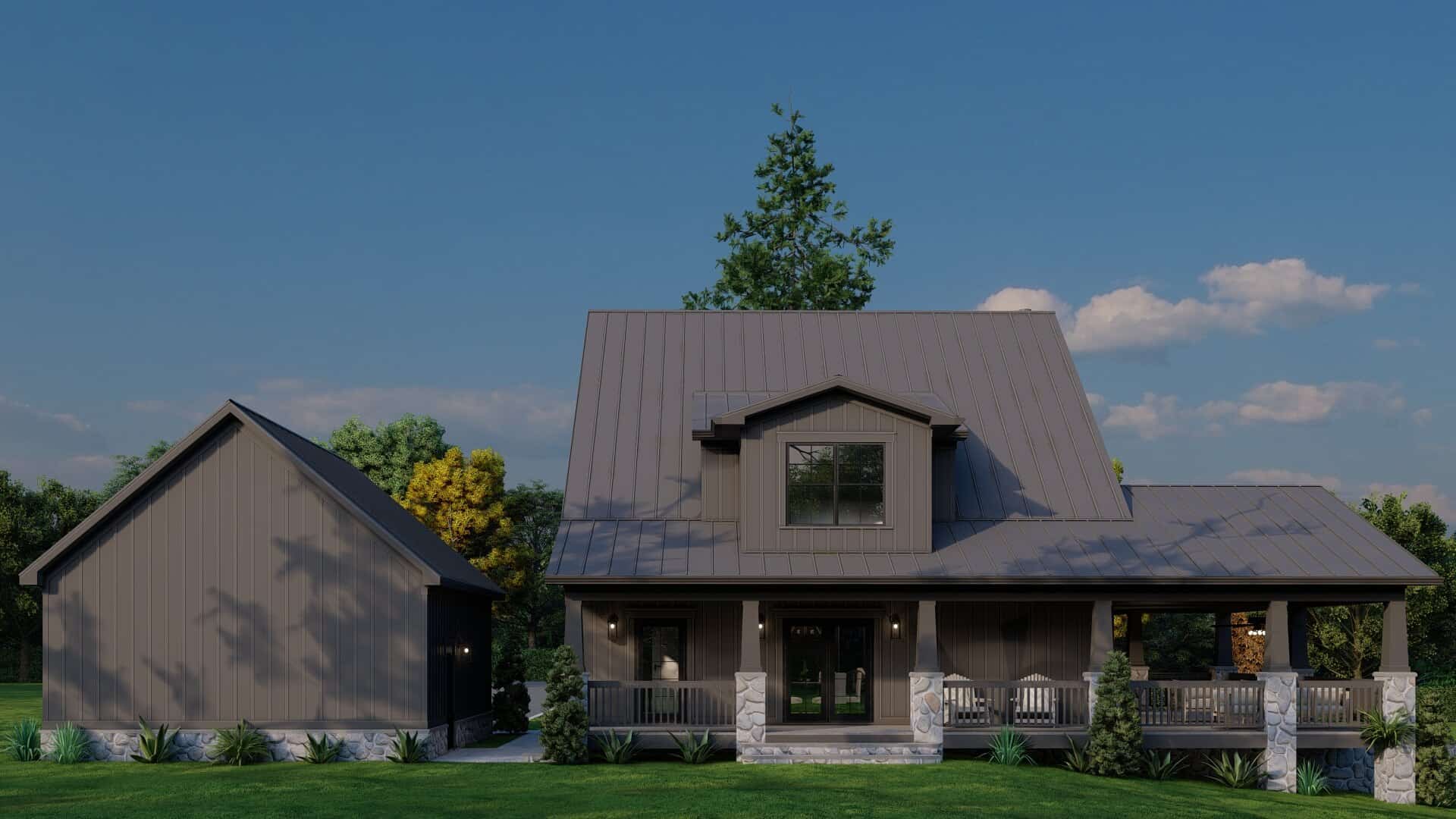 Rear View of this 4-Bedroom,3798 Sq Ft Plan -193-1355