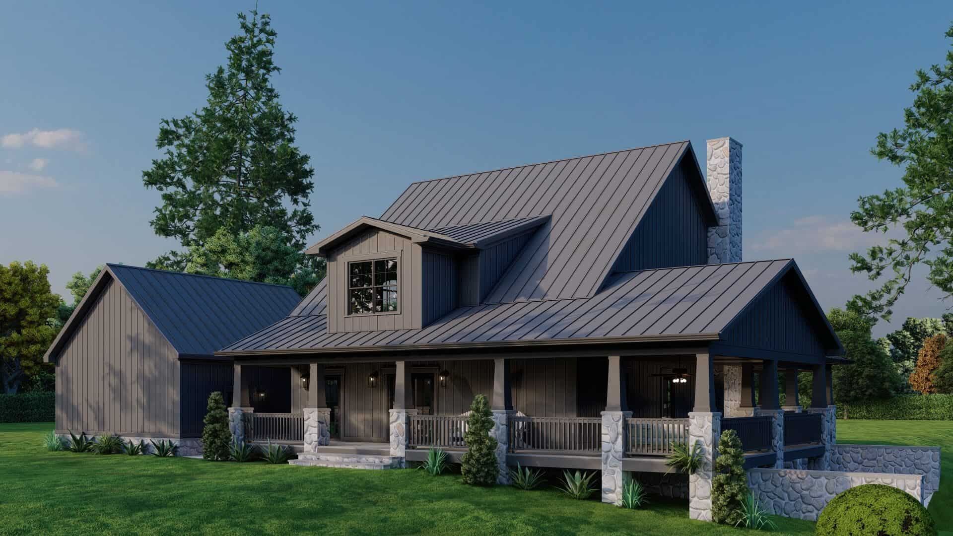 Rear View of this 4-Bedroom,3798 Sq Ft Plan -193-1355