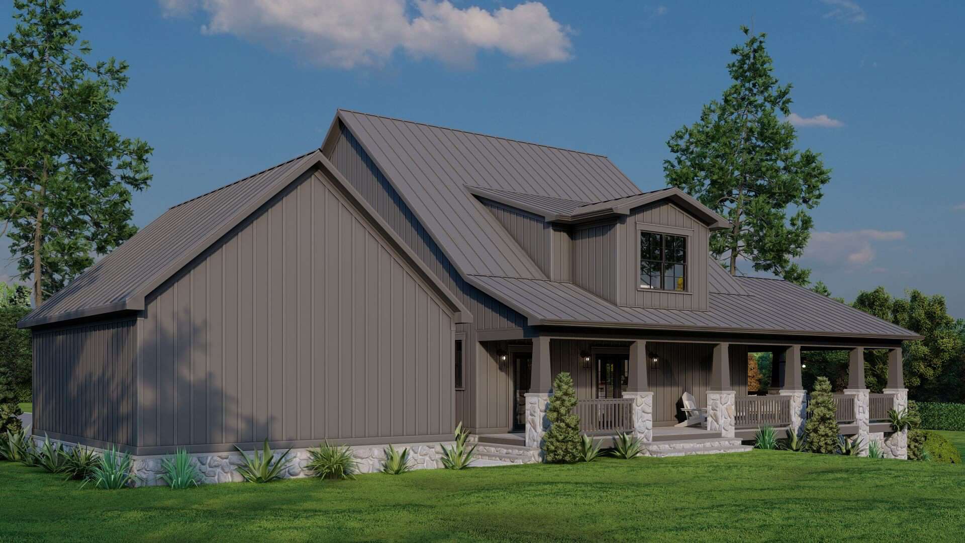 Rear View of this 4-Bedroom,3798 Sq Ft Plan -193-1355