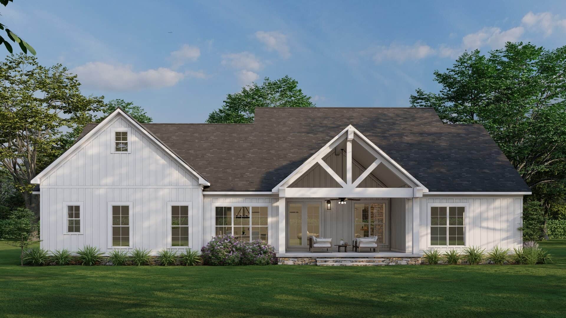 Rear View of this 4-Bedroom,2330 Sq Ft Plan -193-1356