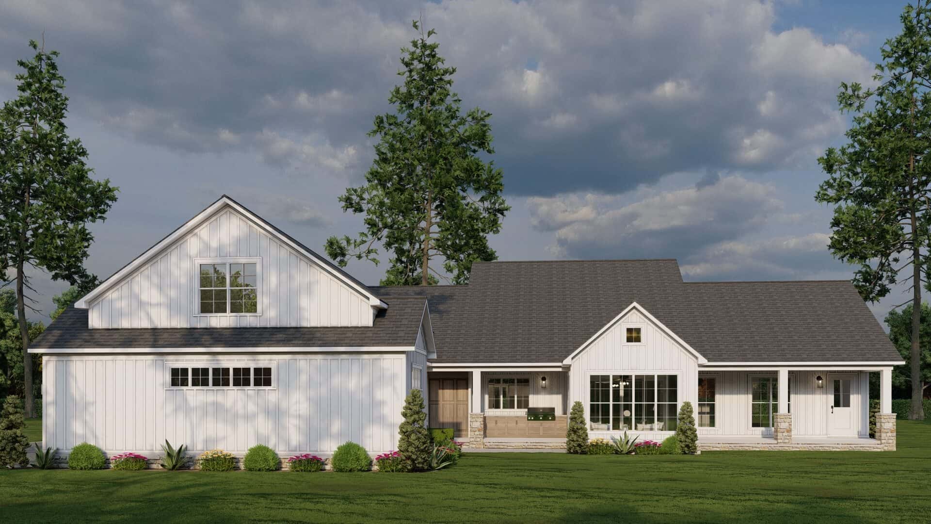 Rear View of this 3-Bedroom,2580 Sq Ft Plan -193-1358
