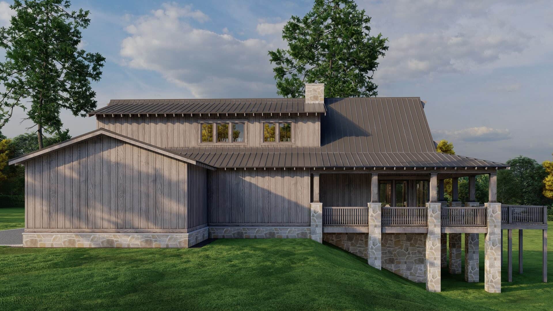 Rear View of this 3-Bedroom,2706 Sq Ft Plan -193-1360