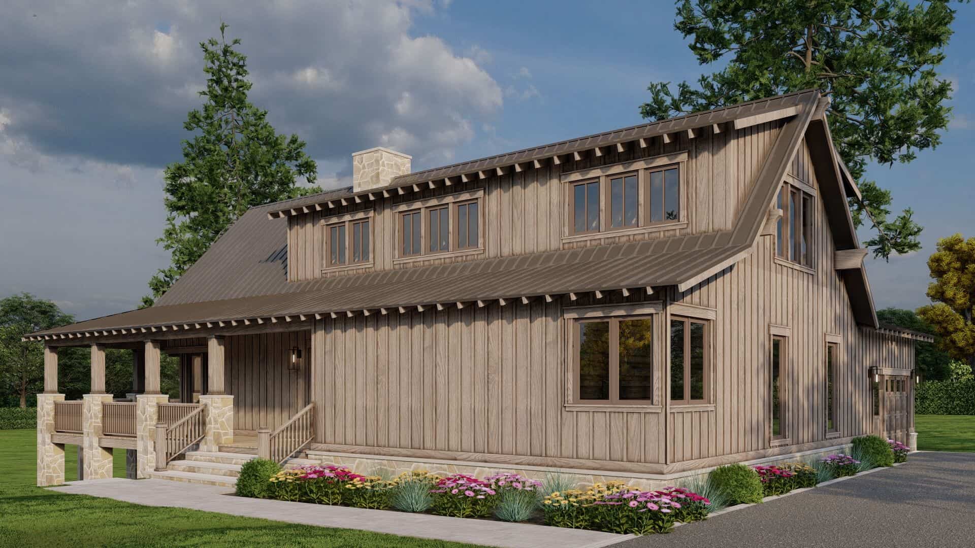 Rear View of this 3-Bedroom,2706 Sq Ft Plan -193-1360