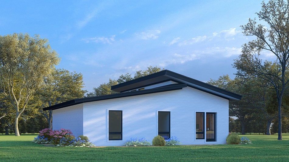 Rear View of this 3-Bedroom,1074 Sq Ft Plan -193-1362