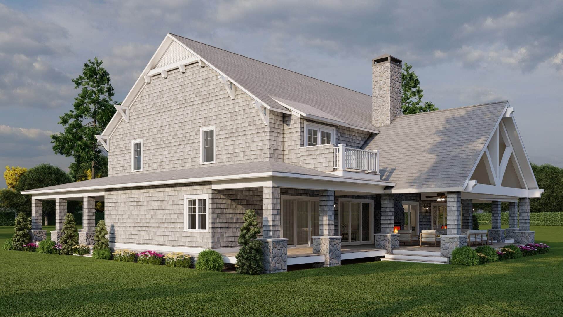 Porch - Wraparound of this 6-Bedroom,5679 Sq Ft Plan -193-1363