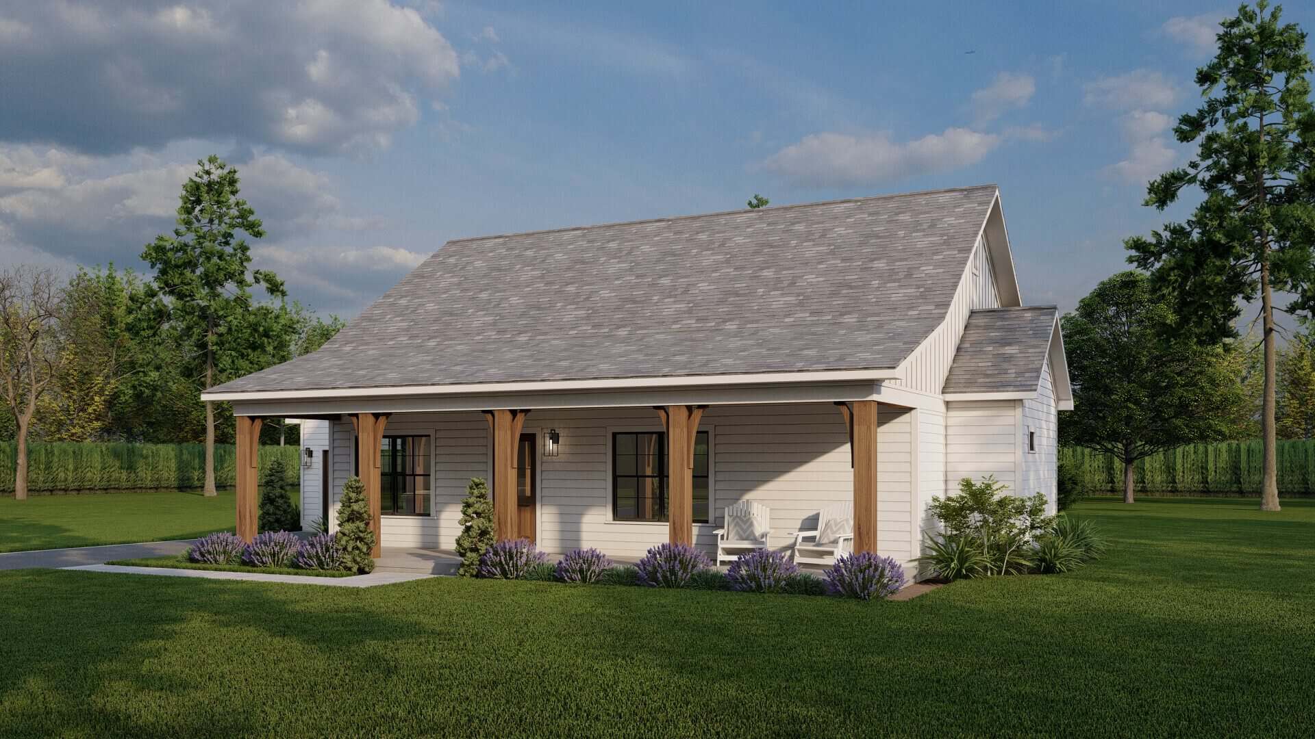 Right Side View of this 3-Bedroom,1363 Sq Ft Plan -193-1365