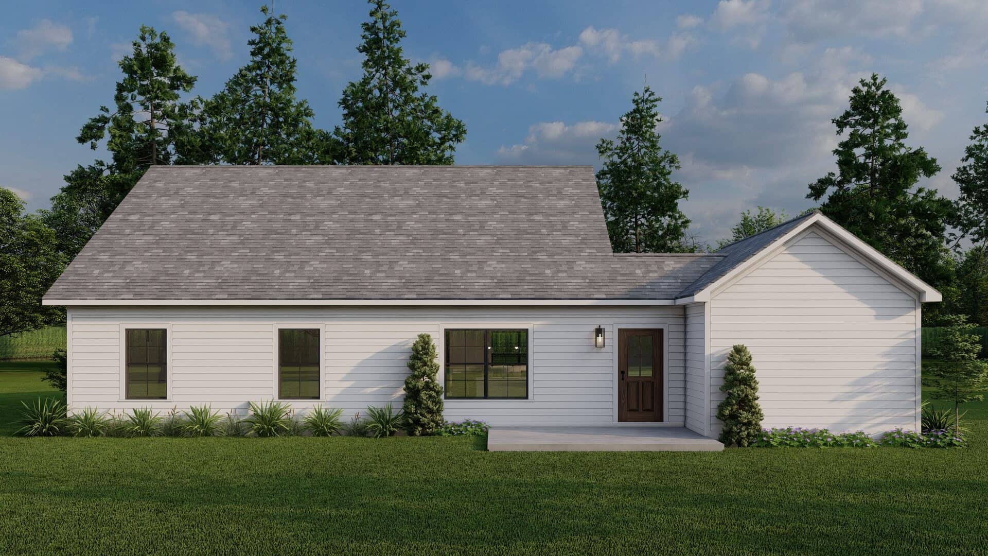 Rear View of this 3-Bedroom,1363 Sq Ft Plan -193-1365