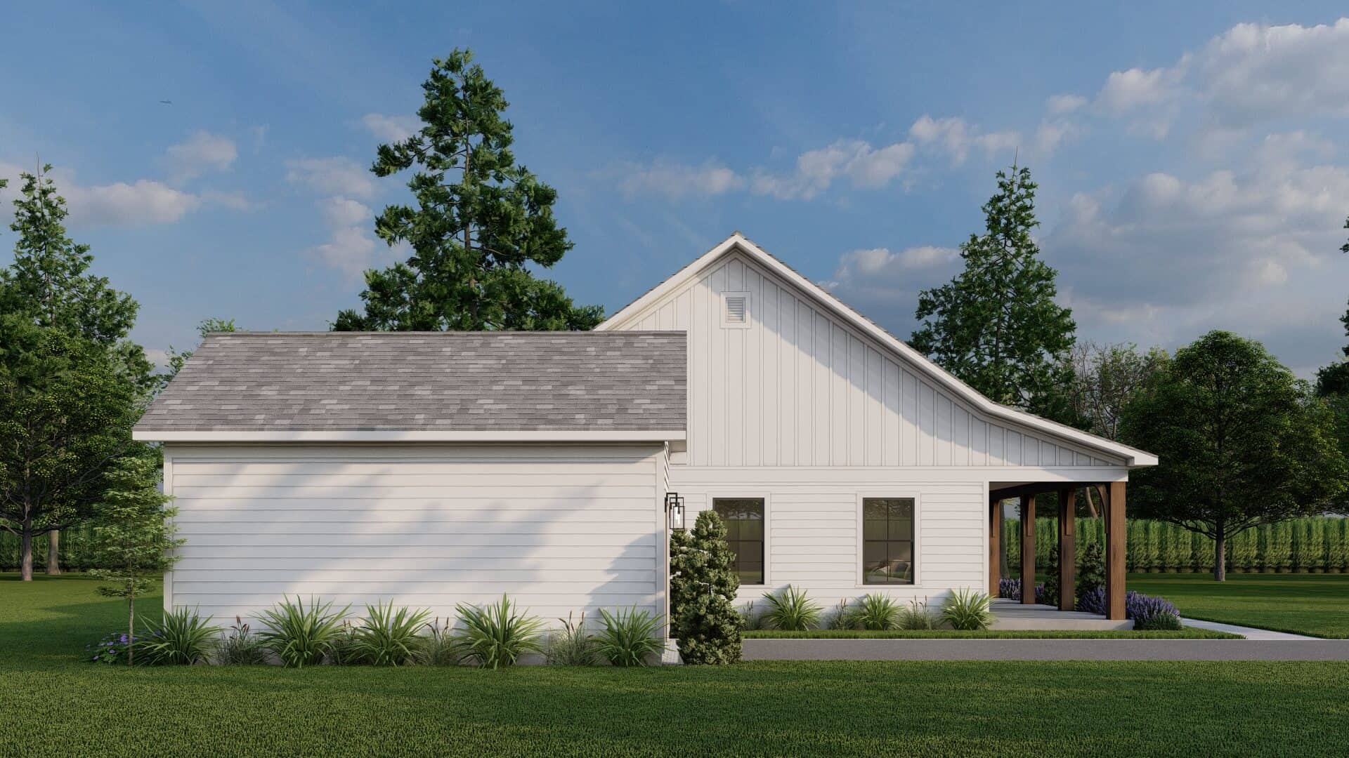 Left Side View of this 3-Bedroom,1363 Sq Ft Plan -193-1365