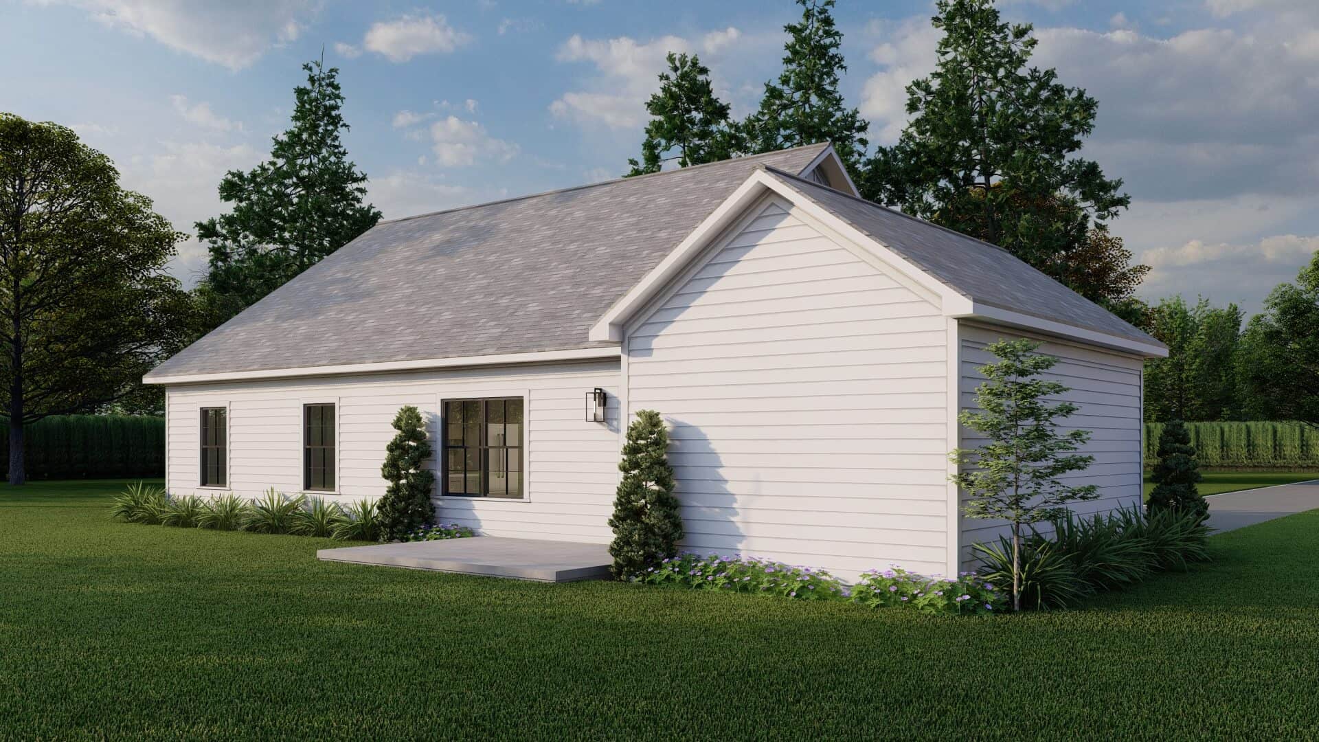 Rear View of this 3-Bedroom,1363 Sq Ft Plan -193-1365