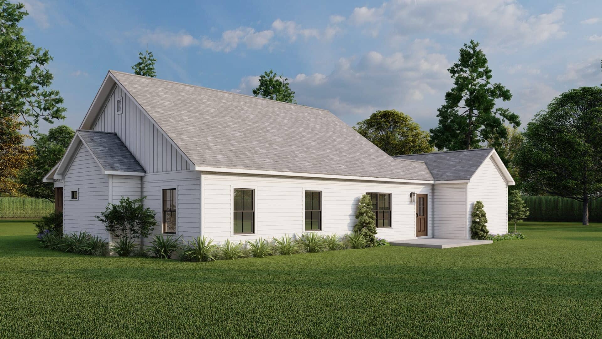 Rear View of this 3-Bedroom,1363 Sq Ft Plan -193-1365