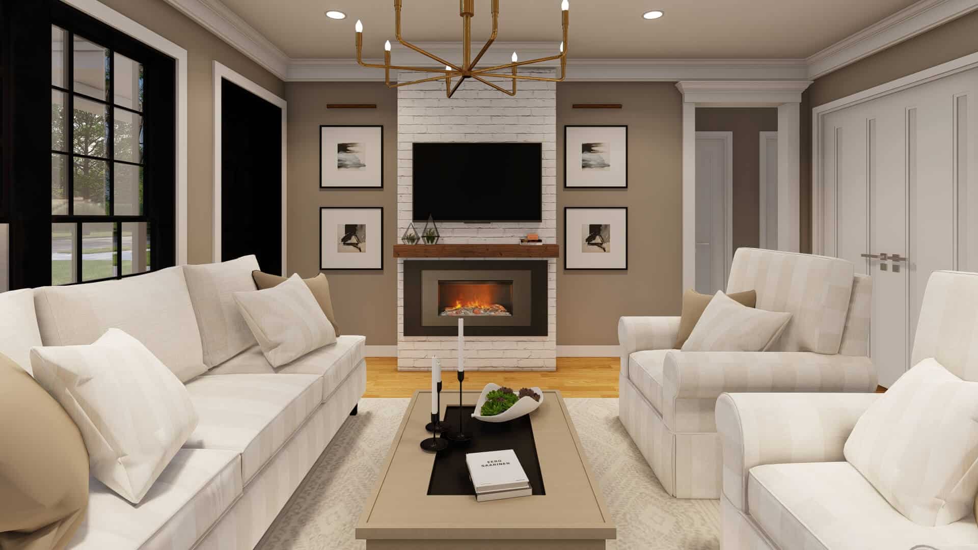 Great Room: Fireplace of this 8-Bedroom,2940 Sq Ft Plan -193-1366