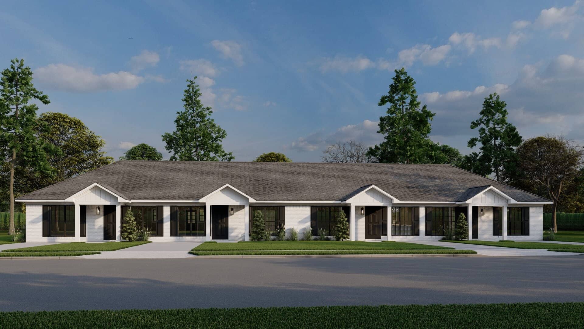 Front elevation of Craftsman home (ThePlanCollection: House Plan #193-1366)