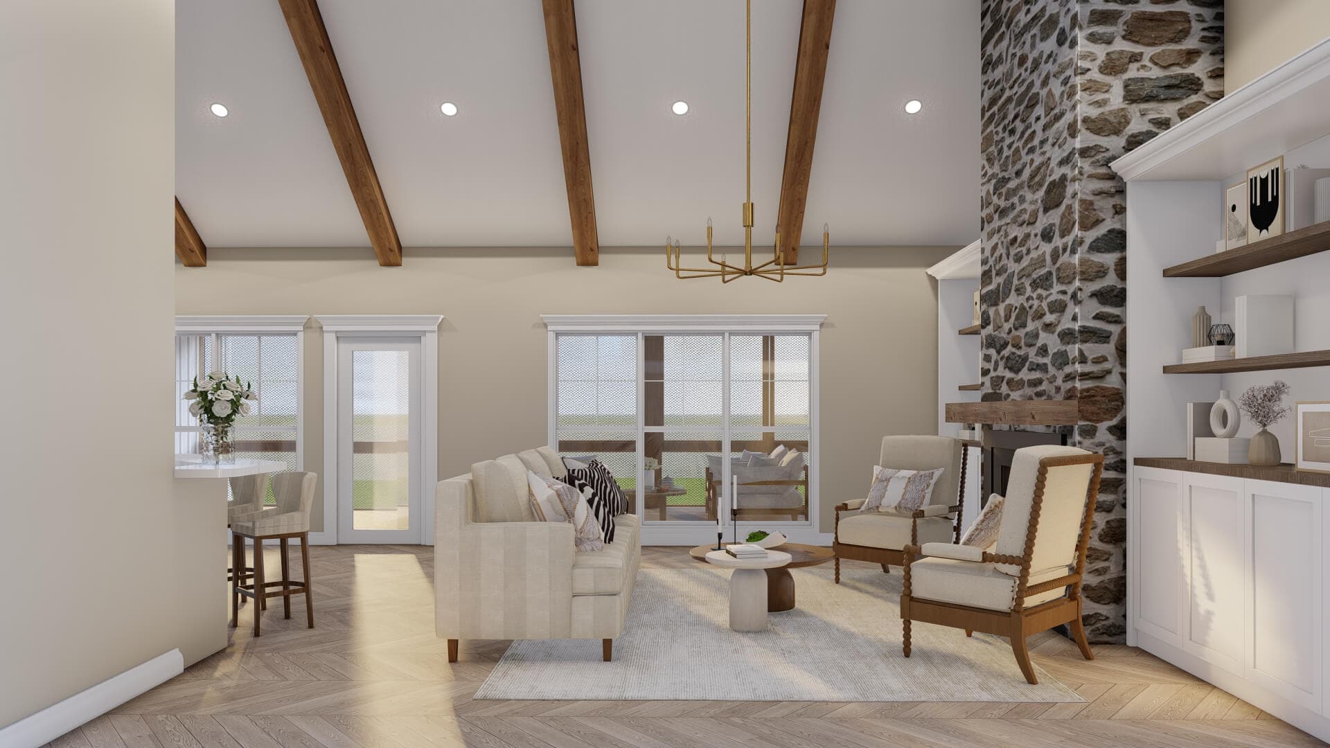 Great Room: Ceiling of this 4-Bedroom,3369 Sq Ft Plan -193-1367