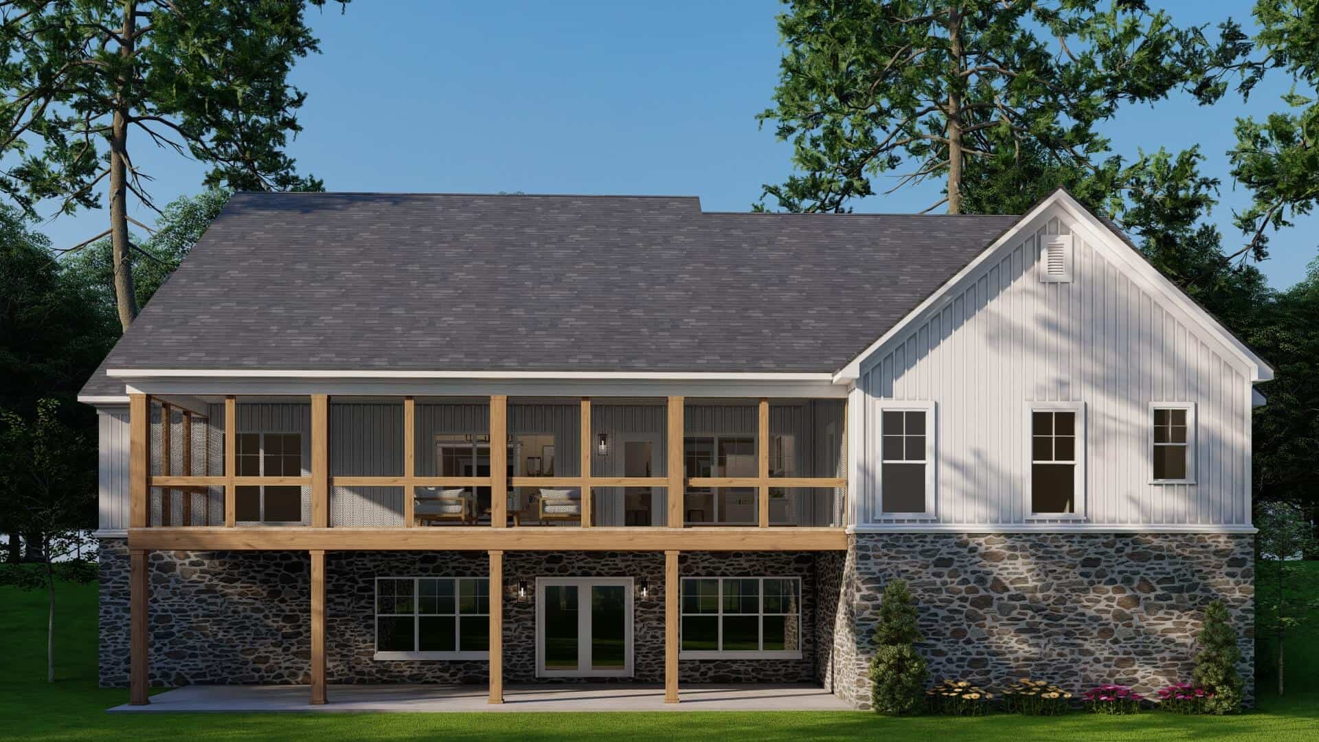 Rear View of this 4-Bedroom,3369 Sq Ft Plan -193-1367