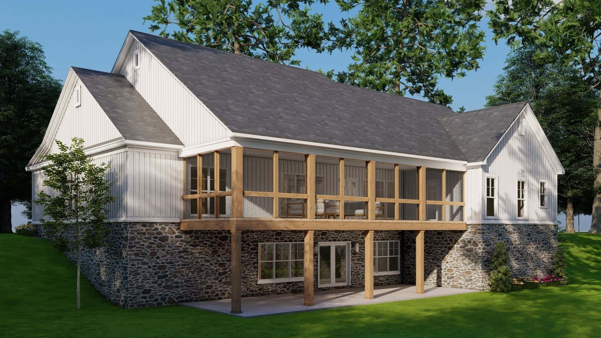 Rear View of this 4-Bedroom,3369 Sq Ft Plan -193-1367