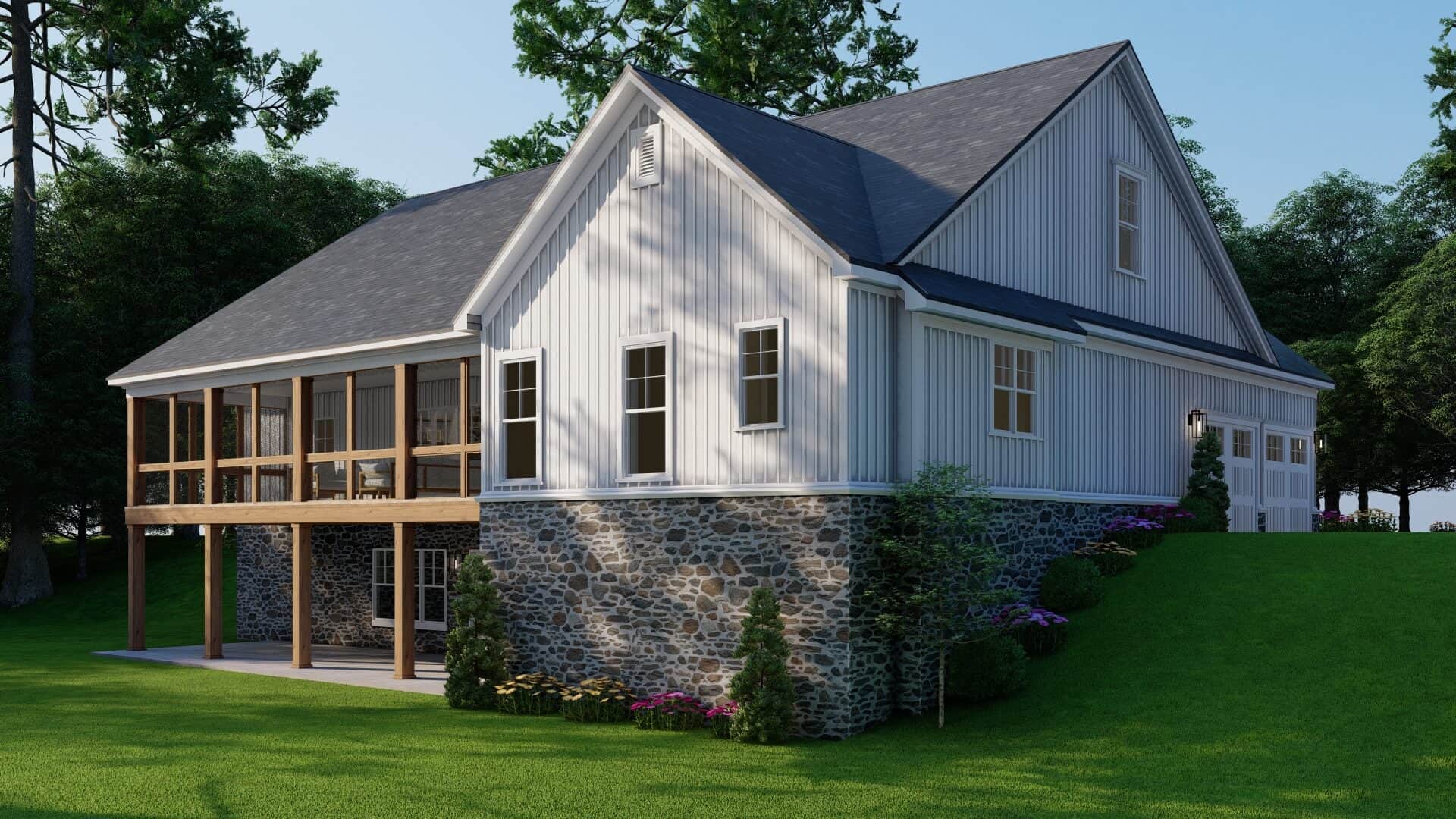 Rear View of this 4-Bedroom,3369 Sq Ft Plan -193-1367