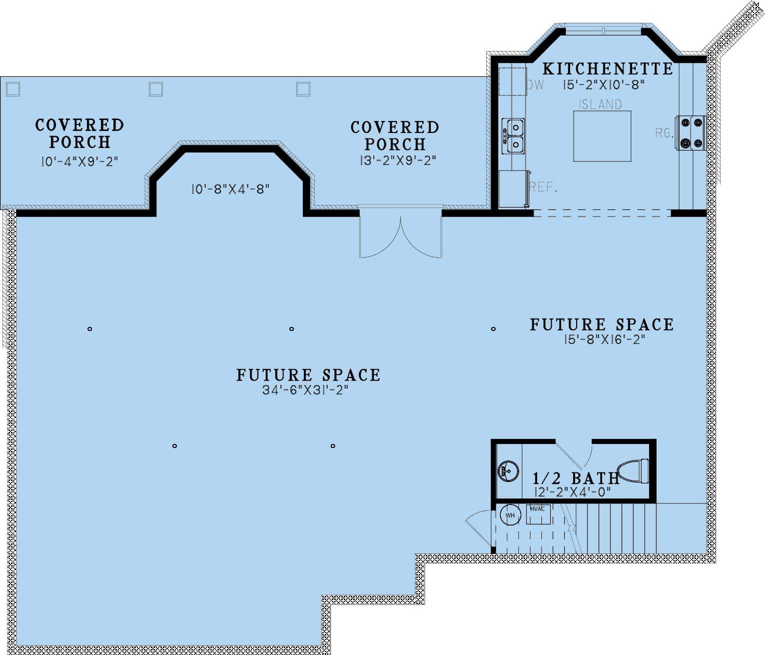 Basement of Modern Farmhouse Plan #193-1368
