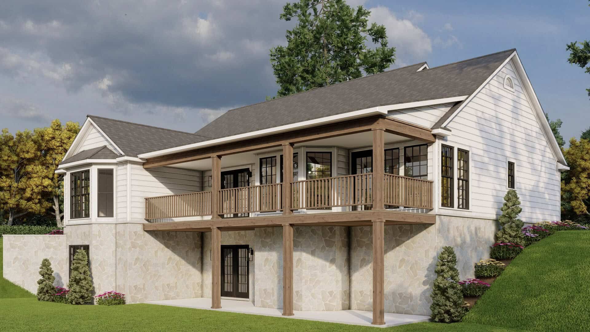 Rear View of this 3-Bedroom,1653 Sq Ft Plan -193-1368