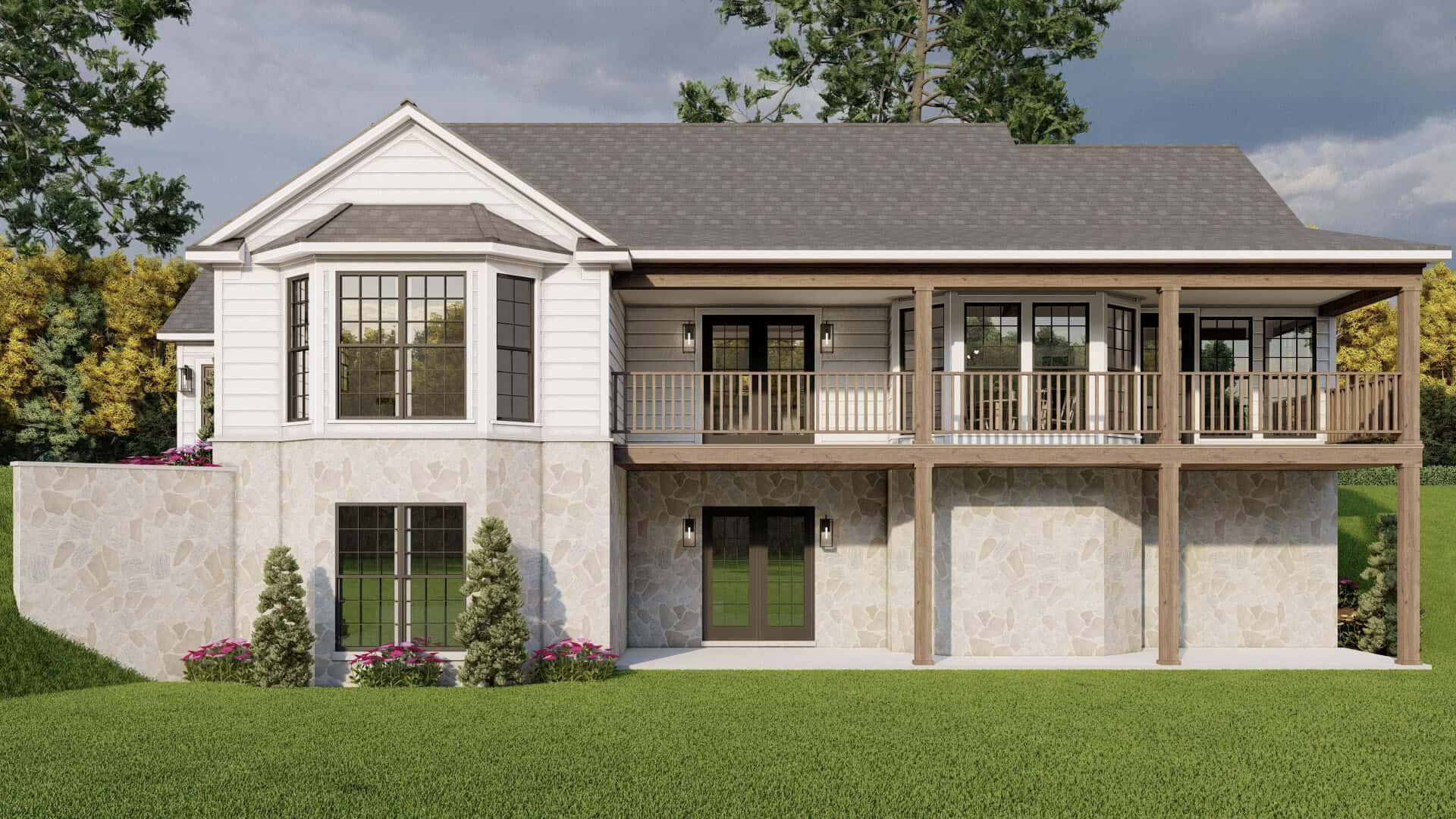 Rear View of this 3-Bedroom,1653 Sq Ft Plan -193-1368