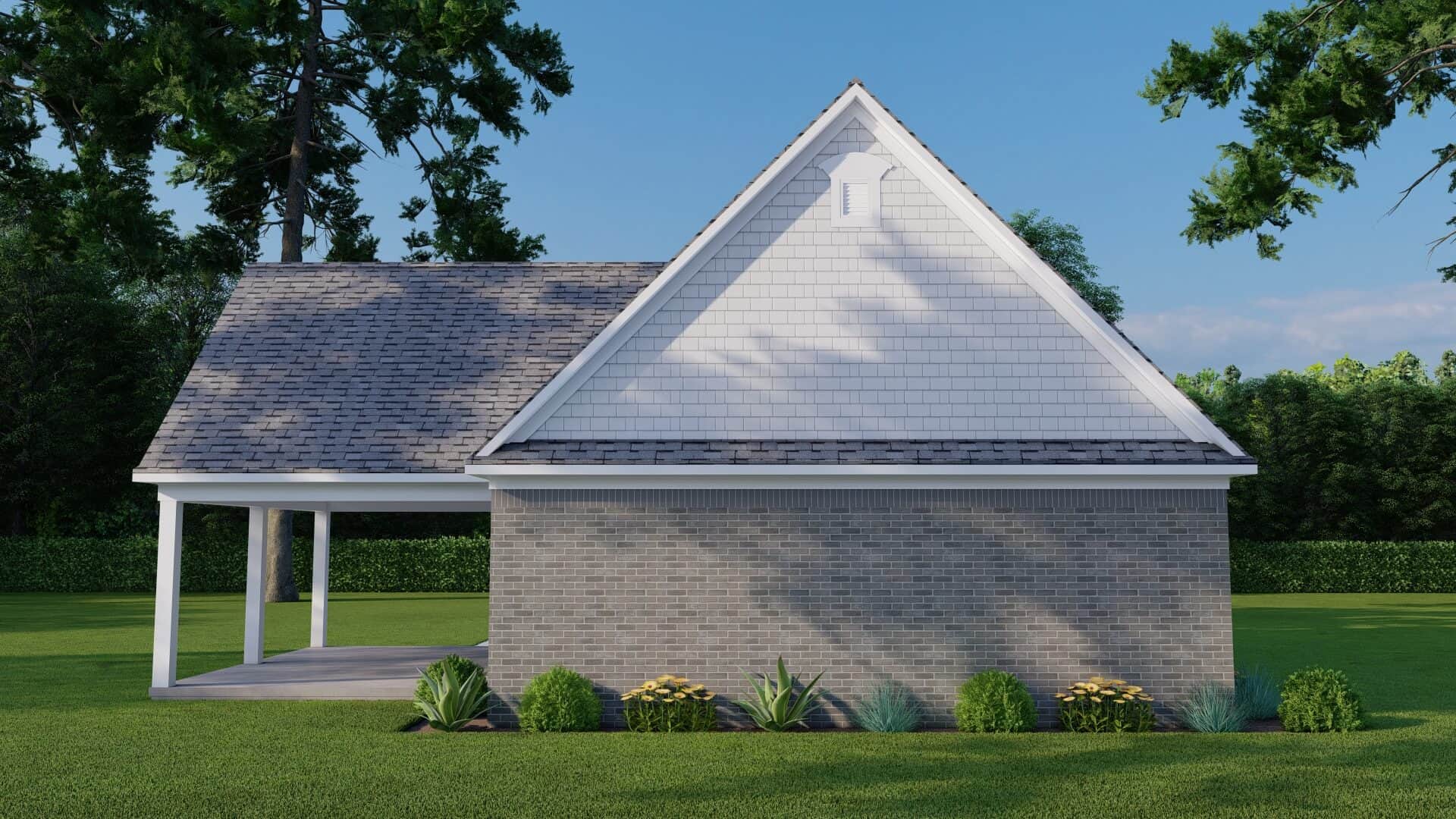 Rear View of this 0-Bedroom,1 Sq Ft Plan -193-1369