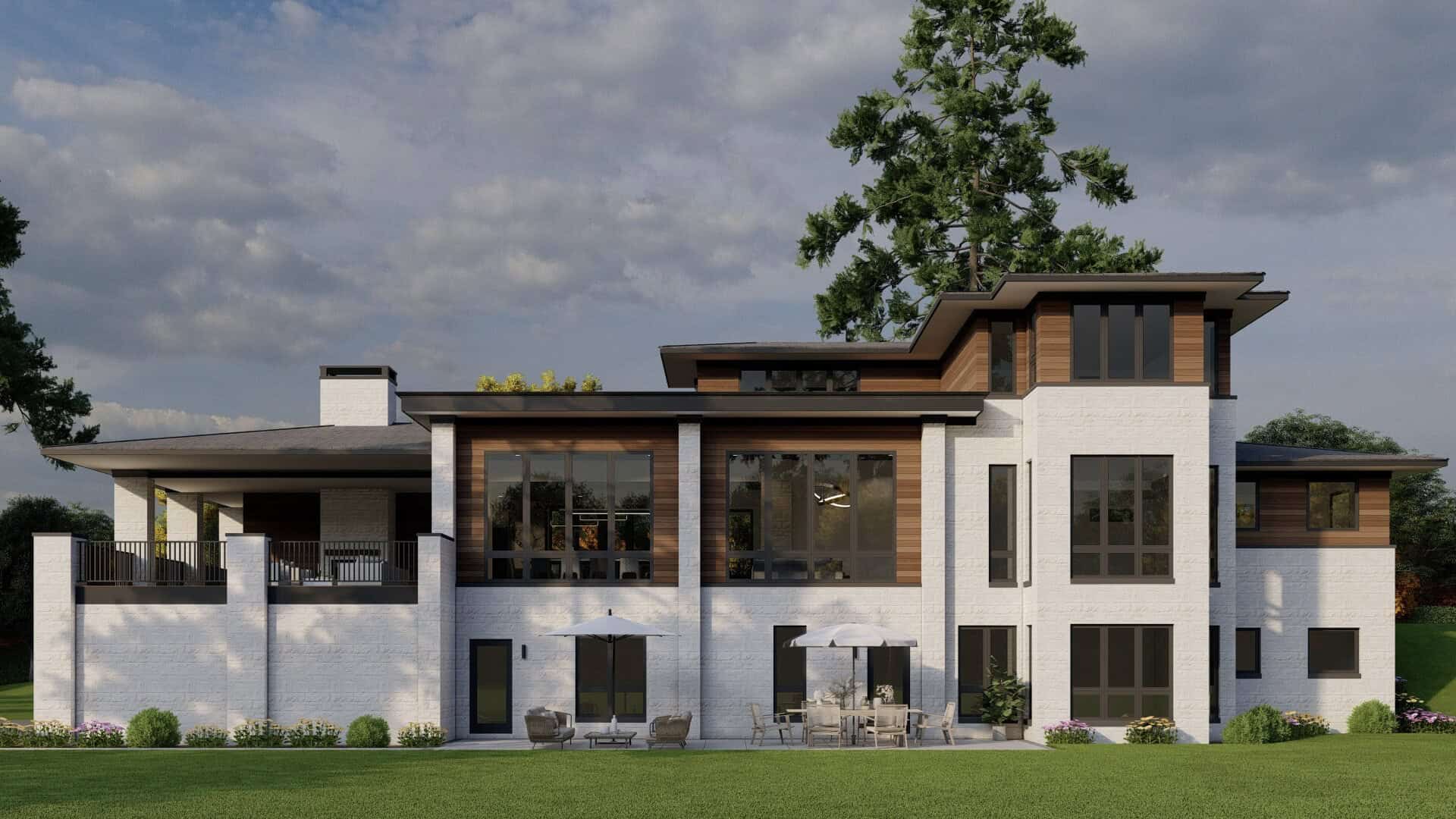 Rear View of this 4-Bedroom,4367 Sq Ft Plan -193-1370