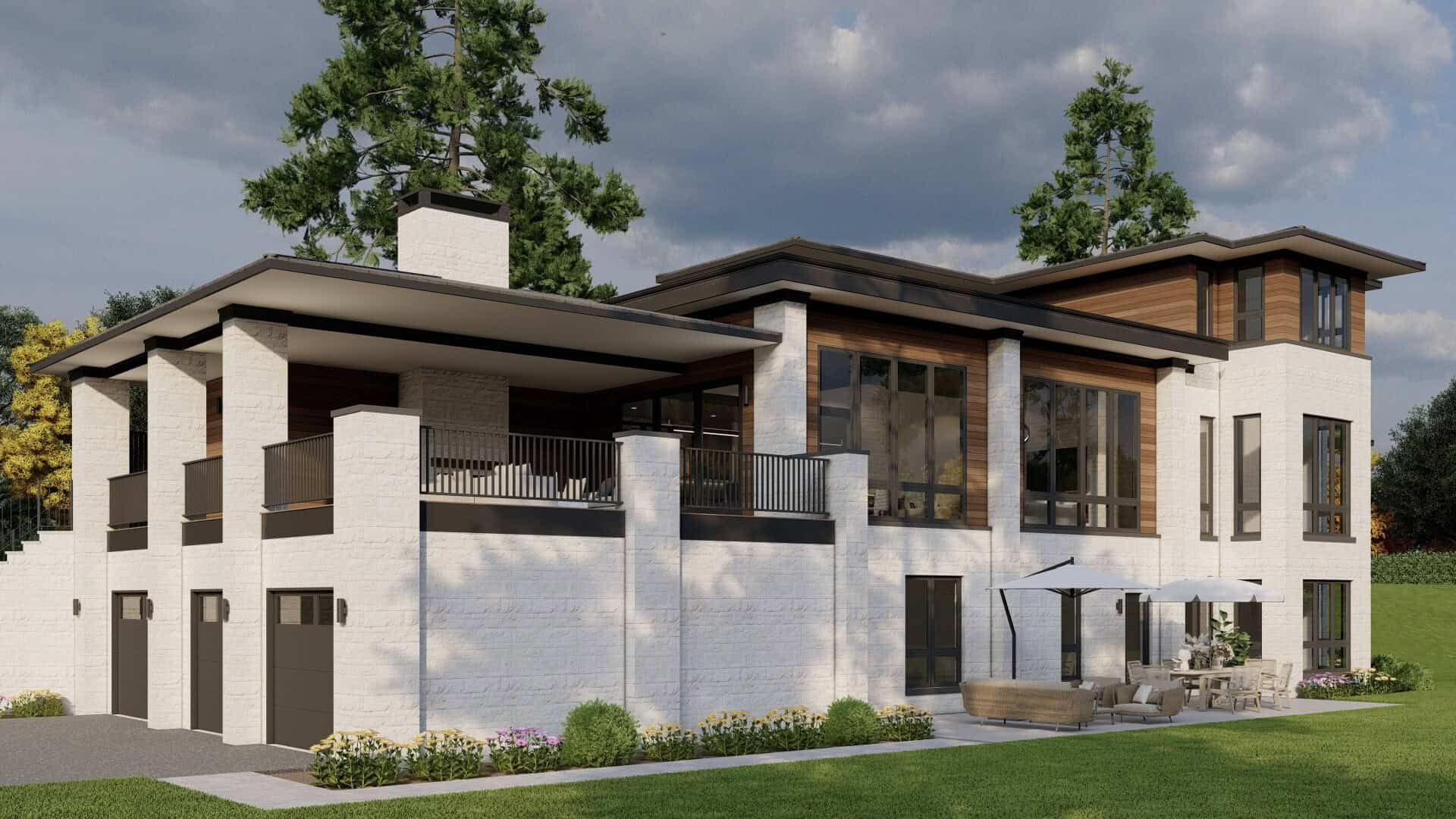 Rear View of this 4-Bedroom,4367 Sq Ft Plan -193-1370