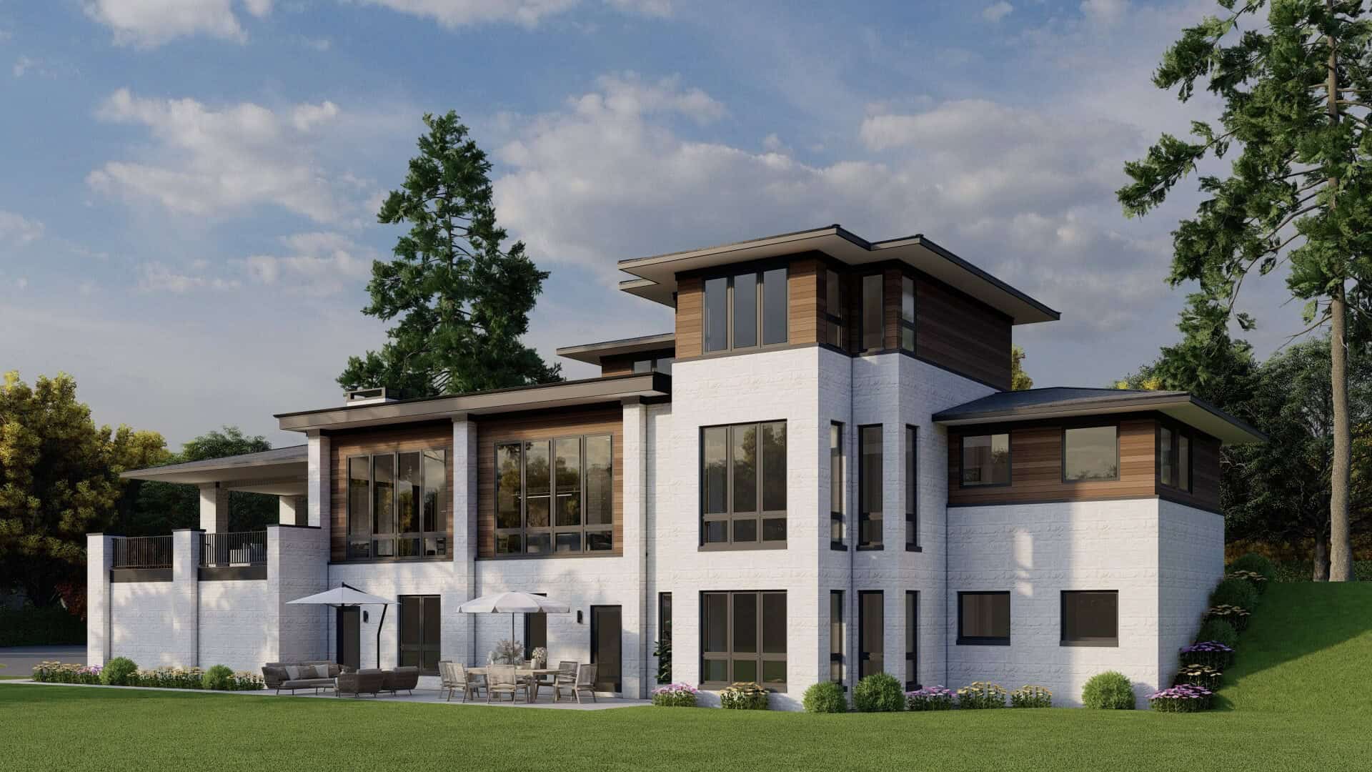Rear View of this 4-Bedroom,4367 Sq Ft Plan -193-1370