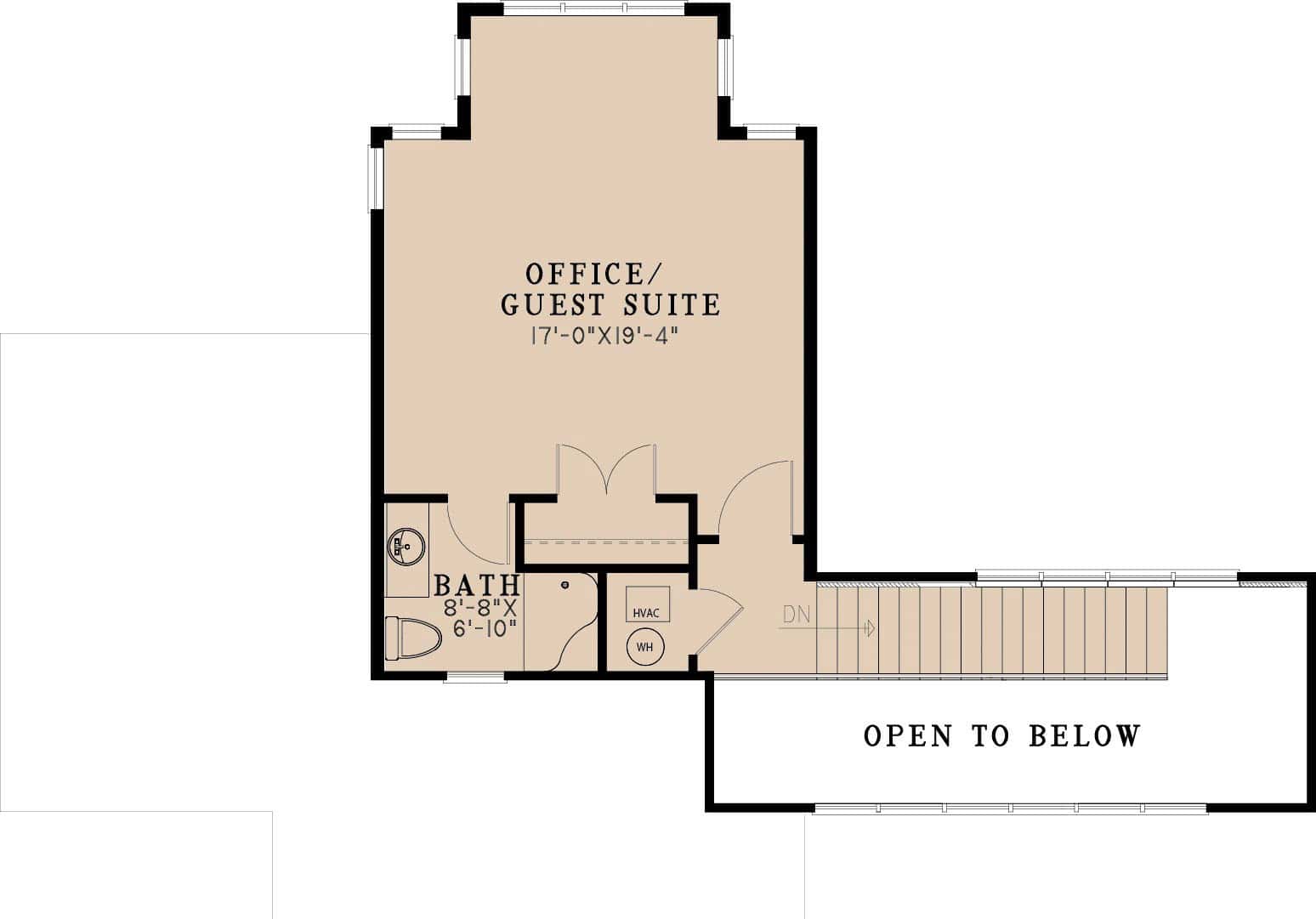 Upper Level of Modern Plan #193-1370
