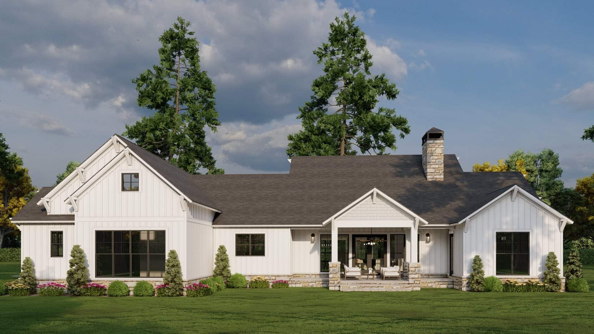 Rear View of this 3-Bedroom,2849 Sq Ft Plan -193-1374