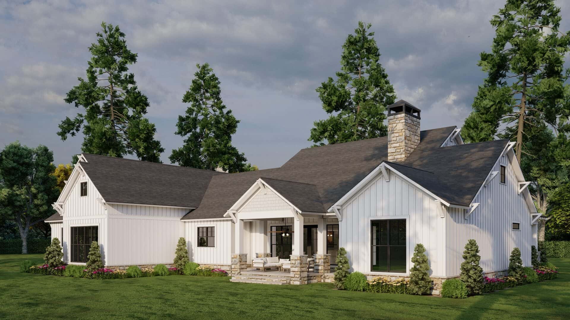 Rear View of this 3-Bedroom,2849 Sq Ft Plan -193-1374