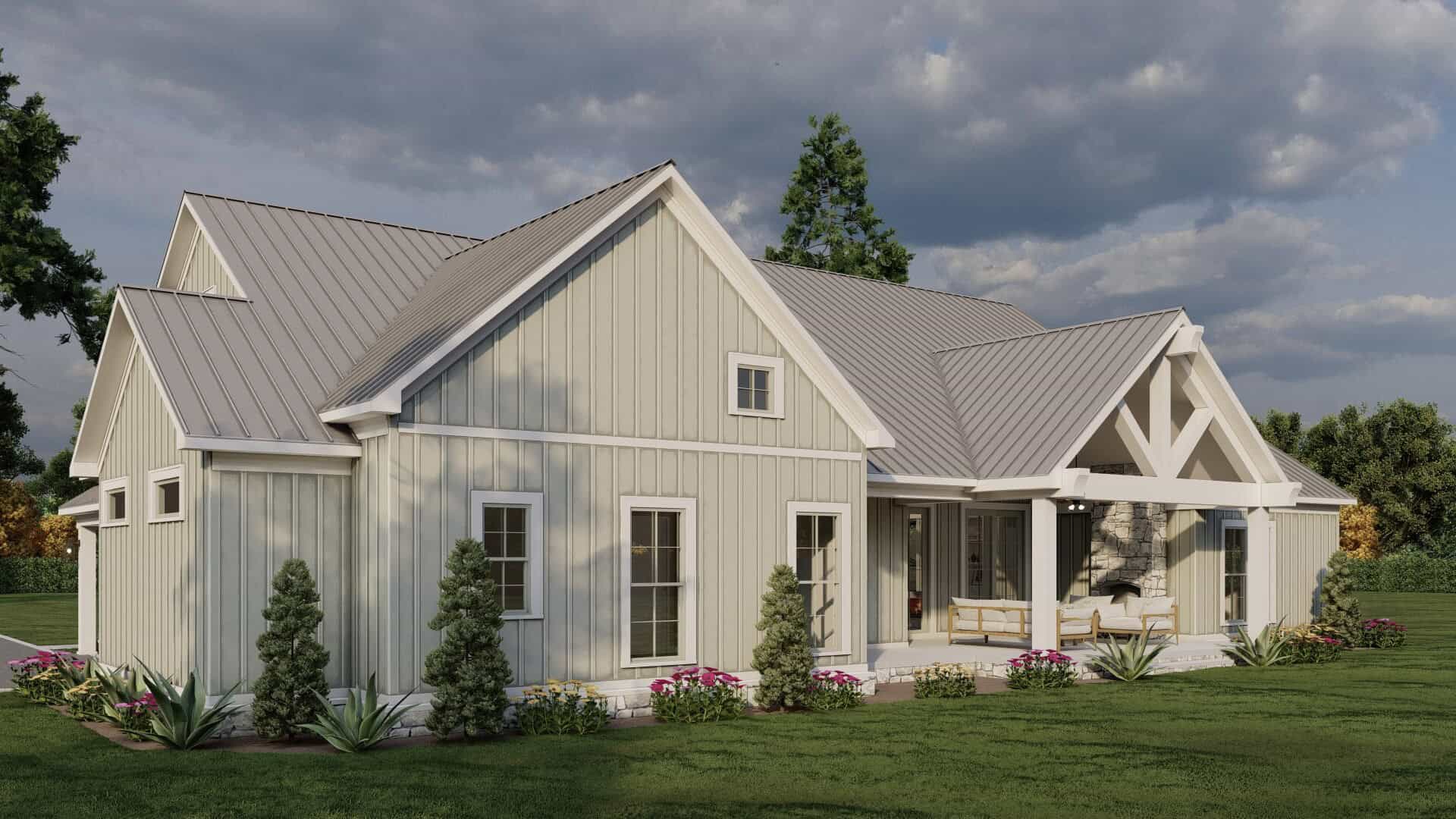 Rear View of this 4-Bedroom,2305 Sq Ft Plan -193-1375
